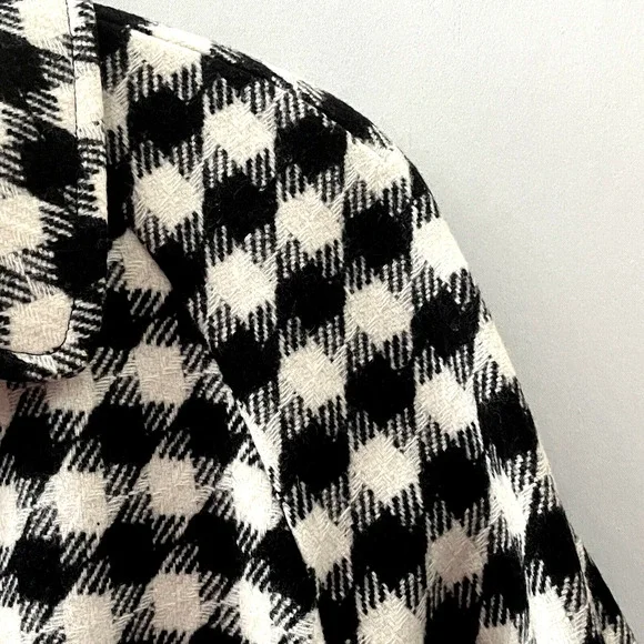 Pendleton Jacket SZ M  Hounds Tooth Black Cream Wool / Lamb Academia Classic - Picture 6 of 12